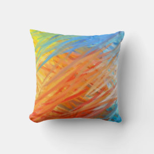 Orange Abstrakte Kunstmalerei 6 Kissen