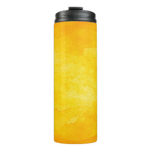 Orange abstrakte Wasserfarbe Makrotextur Hintergru Thermosbecher