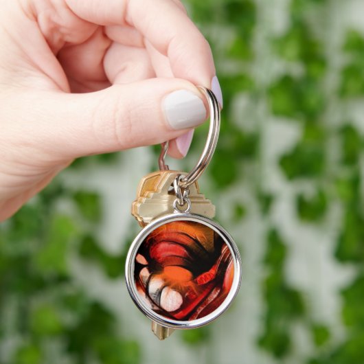 Orange abstrakter Schlüsselanhänger (Hand)