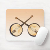 Orange abstraktes Banjo-Musik-Instrument Mousepad (Mit Mouse)