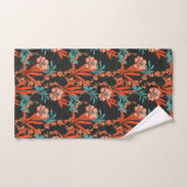 Orange abstraktes Blumenmuster Badhandtuch Set (Handtuch)
