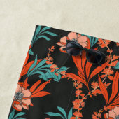 Orange abstraktes Blumenmuster des Monogramm-| Strandtuch (Beispiel)