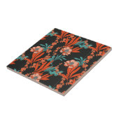 Orange abstraktes Blumenmuster Fliese (Seite)