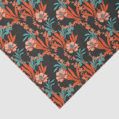 Orange abstraktes Blumenmuster Seidenpapier (Ausschnitt)