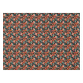 Orange abstraktes Blumenmuster Tischdecke (Vorderseite (Horizontal))