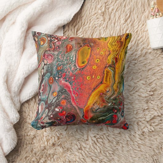 Orange abstraktes Kissen (Decke)