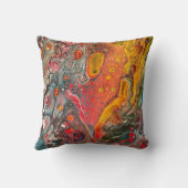 Orange abstraktes Kissen (Rückseite)