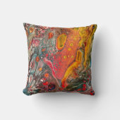 Orange abstraktes Kissen (Vorderseite)