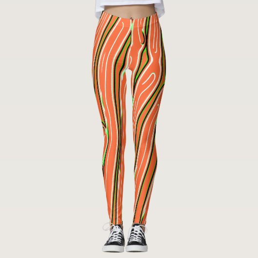 Orange abstraktes Muster "Ratti_Creative_Arts" Leggings (Vorderseite)