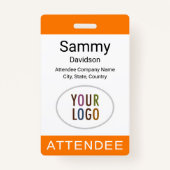 Orange Abzeichen Event Logo Lanyard Clip Reel Ausweis (Vorderseite)