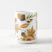 Orange Acorn Fall Stimmung Aquarellbilder Kaffeetasse (Mittel)