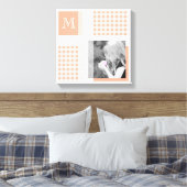 Orange Add Your Foto Gingham Modern Monogram Leinwanddruck (Insitu (Schlafzimmer))