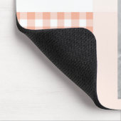 Orange Add Your Foto Gingham Modern Monogram Mousepad (Ecke)