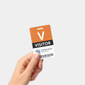 Orange Add Your Logo & Bar Code Visitor Ausweis (Handheld)