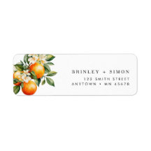 Orange Address Label Citrus Süsse Clementine