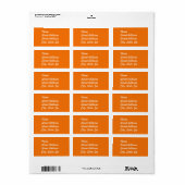 Orange-Adressenaufkleber Adressaufkleber (Vorne)