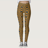 Orange African Daisy Leggings (Vorderseite)