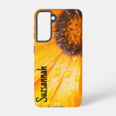 Orange African Daisy Nah-Up Floral Foto Samsung Galaxy Hülle (Rückseite)