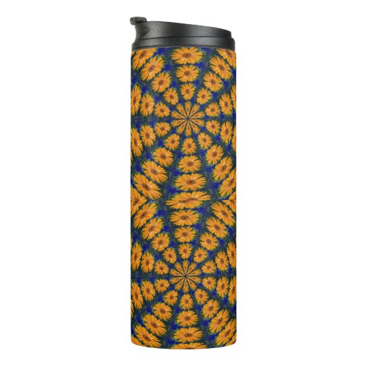Orange African Daisy Thermal Tumbler Thermosbecher (Nach rechts gedreht)