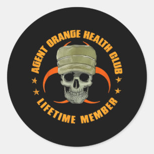 Orange Agent Health Club Lifetime Mitglied Vietnam Runder Aufkleber