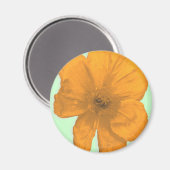Orange Aid/PopArt-Blume Magnet (Vorderseite/Rückseite)