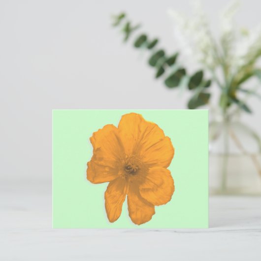 Orange Aid/PopArt-Blume Postkarte (Stehend Vorderseite)