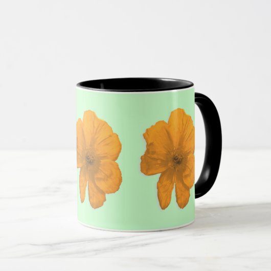 Orange Aid/PopArt-Blume Tasse (VorderseiteRechts)