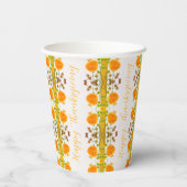 Orange Akzentierte Musterpapiergruppen Pappbecher (Rückseite)