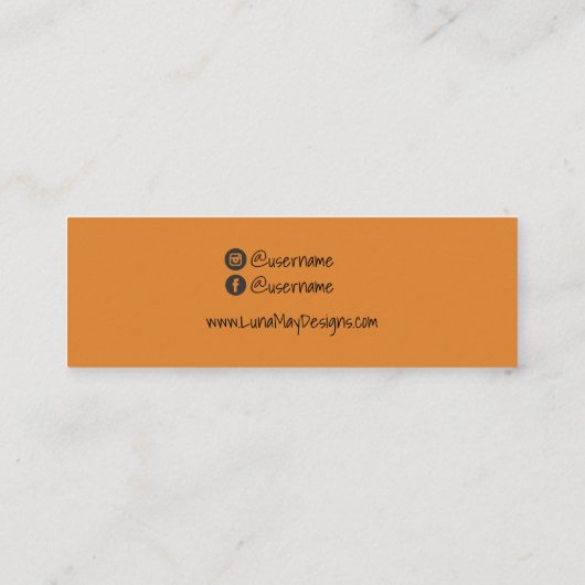 Orange Alcohol Ink Juwelier Display Business Card Mini Visitenkarte (Rückseite)