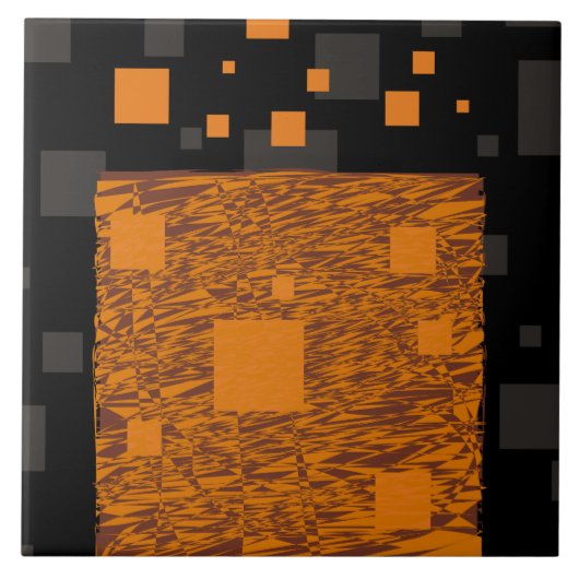Orange Alert Floor abstrakte Halloween-Blackbox Fliese (Vorderseite)
