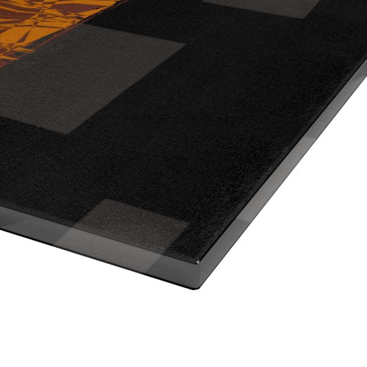 Orange Alert Floor abstrakte Halloween-Blackbox Schneidebrett (Ecke)