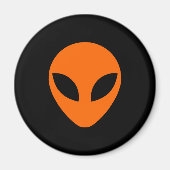 Orange Alien Head Magnet (Vorne)