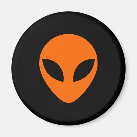 Orange Alien Head Magnet (Vorne)