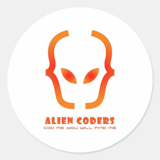 ORANGE ALIEN RUNDER AUFKLEBER (Vorderseite)