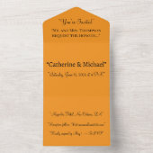 Orange All In One Wedding Invitation – Warm Einladung (Innen)