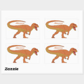 Orange Allosaurus Rechts Rechteckiger Aufkleber (Blatt)