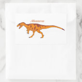 Orange Allosaurus Verlassen Rechteckiger Aufkleber (Tasche)