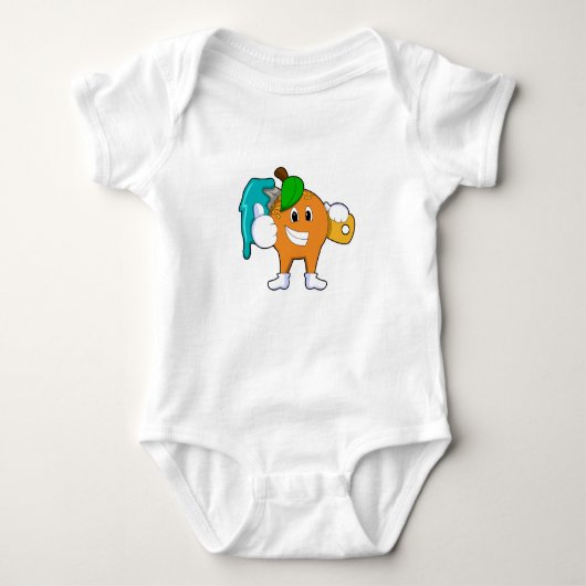 Orange als Maler mit Pinsel Baby Strampler (Vorderseite)
