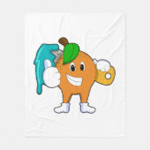 Orange als Maler mit Pinsel Fleecedecke (Vorderseite)