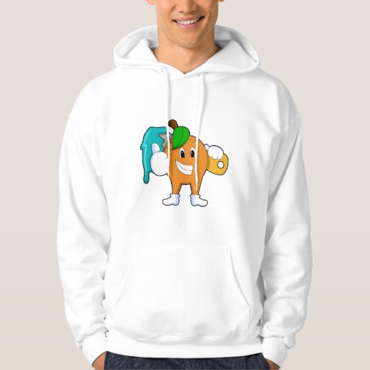 Orange als Maler mit Pinsel Hoodie (Vorderseite)