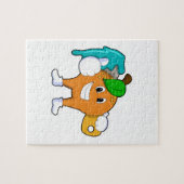 Orange als Maler mit Pinsel Puzzle (Horizontal)