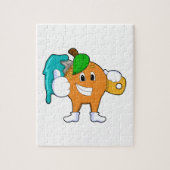 Orange als Maler mit Pinsel Puzzle (Vertikal)