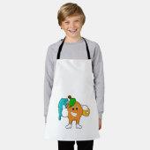 Orange als Maler mit Pinsel Schürze (Getragen)