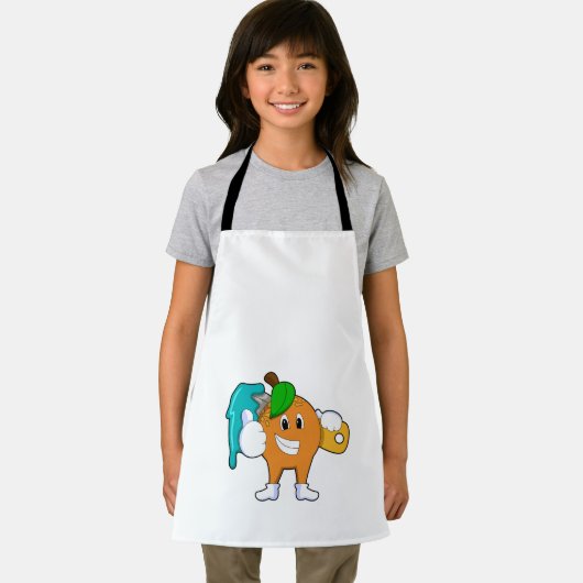 Orange als Maler mit Pinsel Schürze (Insitu)