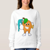 Orange als Maler mit Pinsel Sweatshirt (Vorderseite)