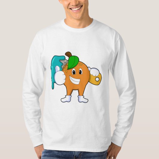 Orange als Maler mit Pinsel T-Shirt (Vorderseite)