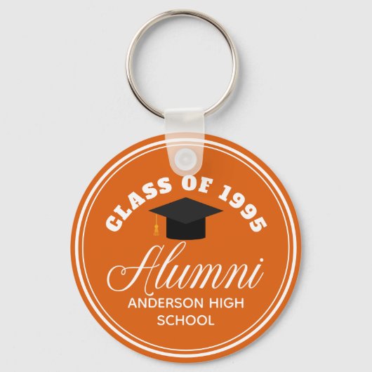 Orange Alumni High School Wiedersehen Personalisie Schlüsselanhänger (Vorderseite)