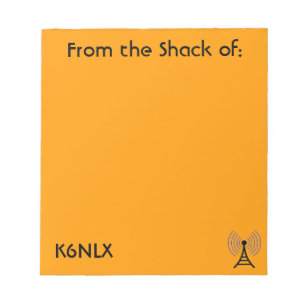 Orange Amateur Radio Call Signature Notepad Notizblock
