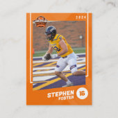 Orange American Football Player Trading Card Telefonnummerkarte (Vorderseite)