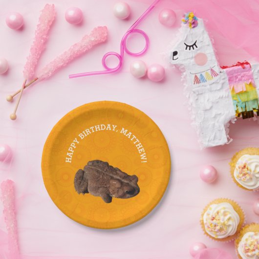 Orange American Toad Foto Personalisiert Pappteller (Party)